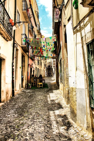 Lisboa Portugal Junio 2018 Antiguas Casas Coloridas Calles Estrechas Lisboa — Foto de Stock