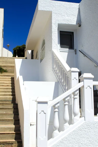 Biały Dom Schody Miejscowości Isleta Del Moro Cabo Gata Almeria — Zdjęcie stockowe