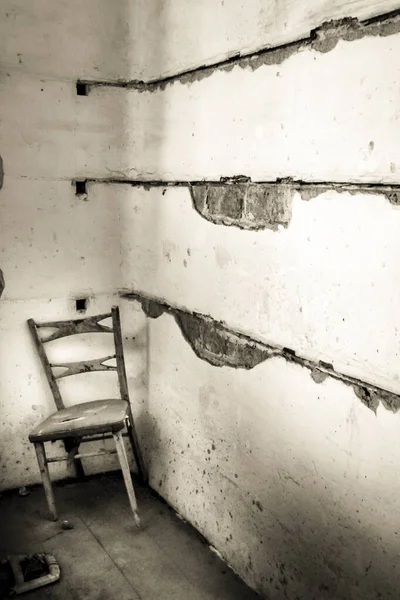 Abandoned house with broken furniture in the gold mines of Rodalquilar village in Almeria province, Spain.