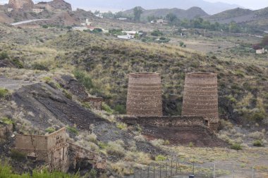 Remains of Mining area of Mina Rica in la Sierra de Aguilon, Pulpi, Almeria