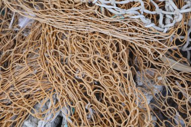 İspanya 'nın Almerya limanında balık ağları