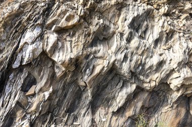 Cuevas de Almanzora, Almerya, İspanya 'daki Villaricos kasabasının kayalıklarında mineraller ve kayalıklar