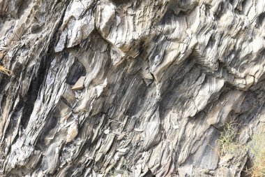 Cuevas de Almanzora, Almerya, İspanya 'daki Villaricos kasabasının kayalıklarında mineraller ve kayalıklar