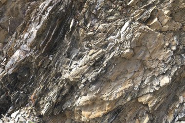 Cuevas de Almanzora, Almerya, İspanya 'daki Villaricos kasabasının kayalıklarında mineraller ve kayalıklar