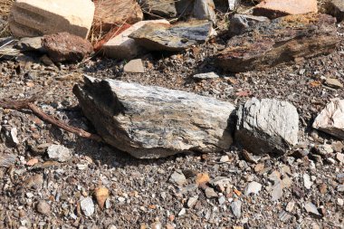 Cuevas de Almanzora, Almerya, İspanya 'daki Villaricos kasabasının kayalıklarında mineraller ve kayalıklar