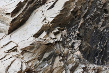 Cuevas de Almanzora, Almerya, İspanya 'daki Villaricos kasabasının kayalıklarında mineraller ve kayalıklar