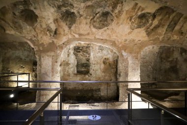 Elche, Alicante, Spain-March 13, 2026: Arab baths located underground The Clarisas convent at the moment a Cultural Center in Elche city