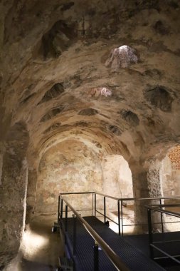 Elche, Alicante, İspanya-13 Mart 2026: Elche şehrinde bir kültür merkezi olan Clarisas Manastırı 'nın altında bulunan Arap hamamı