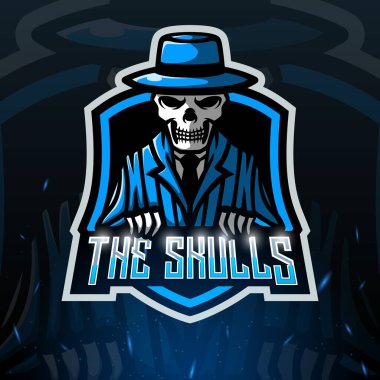 Kafatası maskotu spor logosu tasarımı