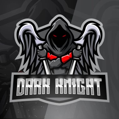 Kara Şövalye Maskotu Esport logo tasarımı