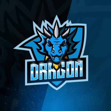 Ejderha maskotu esport logosu tasarımı
