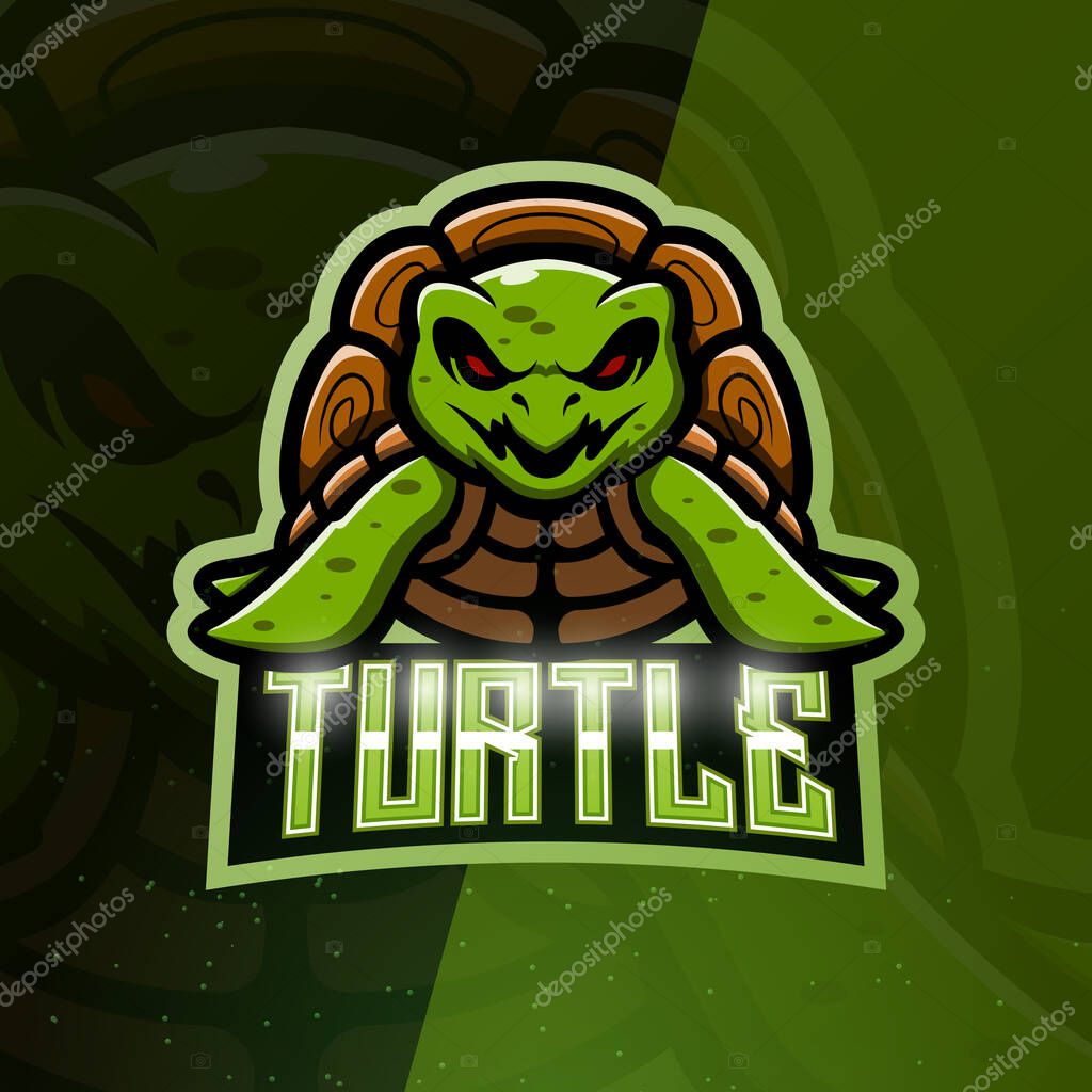 Turtle mascot esport logo design