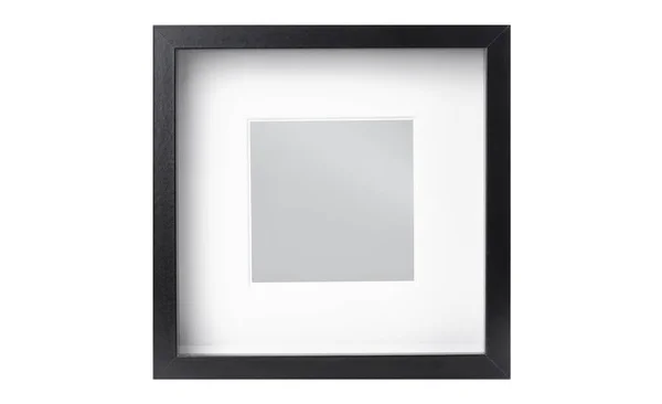 Moldura Foto Quadrada Moderna Preta Isolada Fundo Branco — Fotografia de Stock