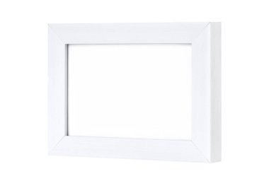 Beyaz arkaplanda izole edilmiş beyaz fotoğraf çerçevesi