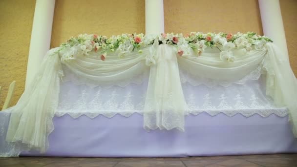 Salón de banquetes de boda interior . — Vídeos de Stock