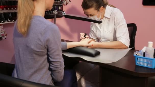 Womens manicure, Nail Polish — Stock Video
