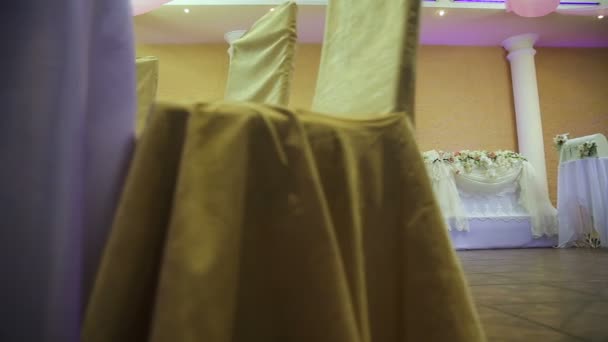 Salón de banquetes de boda interior . — Vídeo de stock