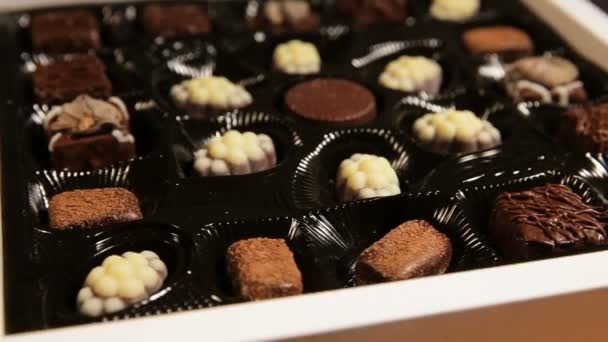 Chocolate candies collection. — Stock Video