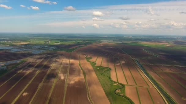 Luftaufnahme von landwirtschaftlichen Flächen — Stockvideo