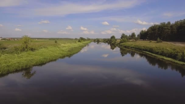 Sobrevolando el río — Vídeo de stock