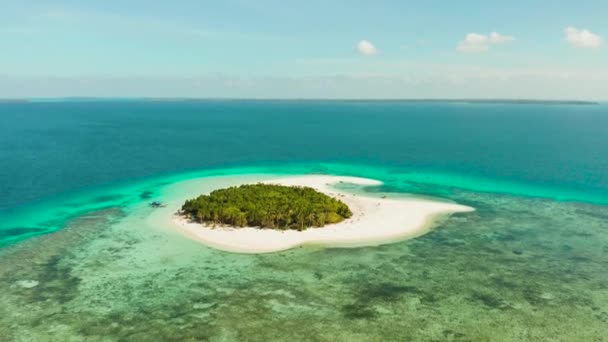 Isola tropicale con spiaggia sabbiosa. Balabac, Palawan, Filippine. — Video Stock