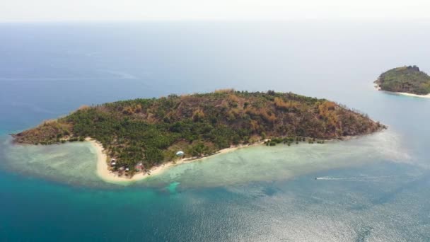 热带岛屿和蓝色海。菲律宾, Zamboanga. — 图库视频影像