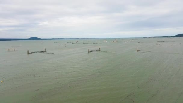 Ferme piscicole dans la mer. Philippines, Mindanao — Video