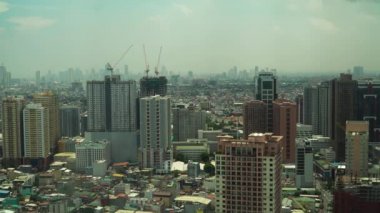 Manila, Filipinler 'in başkenti, hava manzaralı..