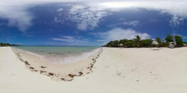 Prachtig strand en turquoise zee. Anda Bohol, Filippijnen. 360 graden uitzicht. — Stockvideo