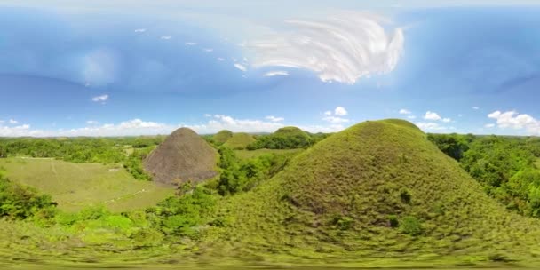 Czekoladowe wzgórza. Bohol Filipiny. Widok 360 stopni. — Wideo stockowe