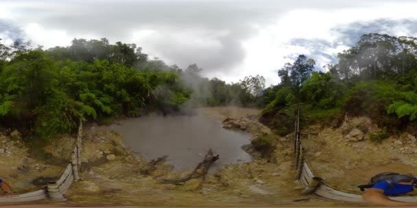 Lago volcánico de barro Agco. Mindanao, Filipinas. Vista de 360 grados. — Vídeos de Stock