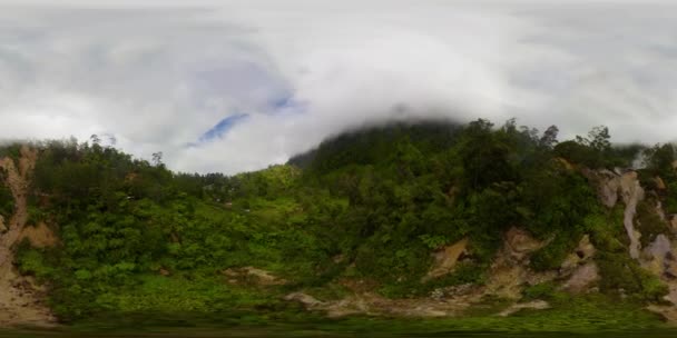 熱帯雨林や雲と山。フィリピン、ミンダナオ島。三百六十度図. — ストック動画