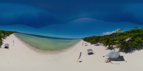 Prachtig strand en turquoise zee. Anda Bohol, Filippijnen. 360 graden uitzicht. — Stockvideo
