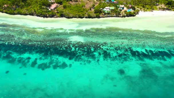 Hermosa playa y mar turquesa. Anda Bohol, Filipinas. — Vídeos de Stock