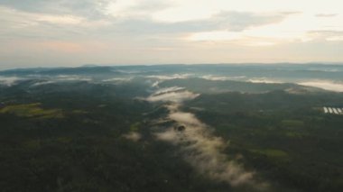 Günbatımında tropik manzara, Bali, Endonezya.