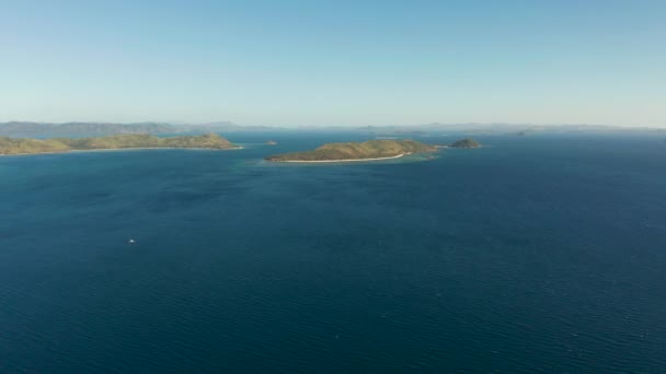 Paysage marin avec îles tropicales et lagunes., Philippines, Palawan — Video