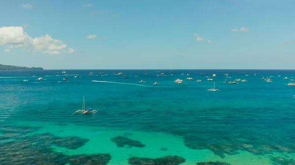 Sea attraction on the beach resort.Boracay island Philippines.