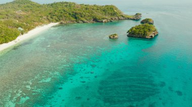 Beah ile birlikte Boracay, Filipinler 'de deniz manzarası.