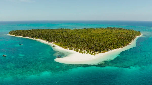 Île tropicale avec plage de sable fin. Balabac, Palawan, Philippines. — Photo