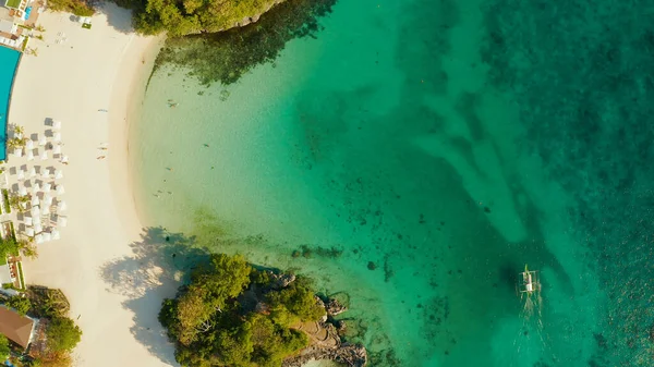 Boracay island with white sandy beach, Philippines — Stock Photo, Image