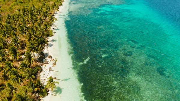 Isla tropical con playa de arena. Balabac, Palawan, Filipinas. — Foto de Stock