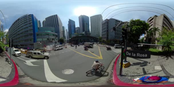 Manilla, de hoofdstad van de Filippijnse luchtfoto. Virtual Reality 360 — Stockvideo
