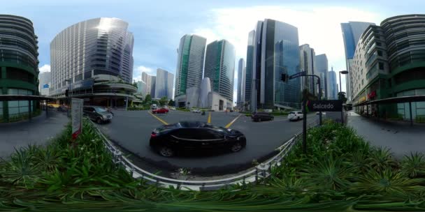 Manilla, de hoofdstad van de Filippijnse luchtfoto. Virtual Reality 360 — Stockvideo