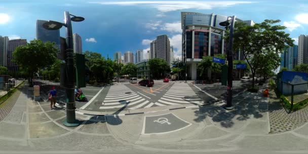 Manila, la capital de Filipinas con rascacielos. Realidad virtual 360 — Vídeo de stock