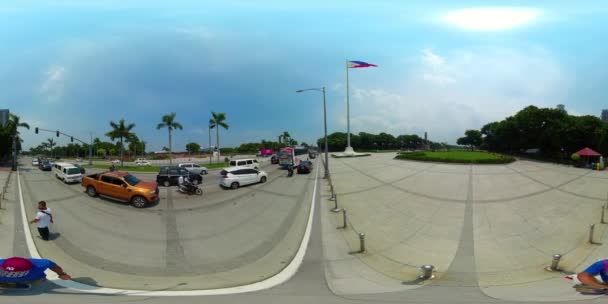 Traffic on the streets of Manila. Philippines. 360-Degree view — Stock Video