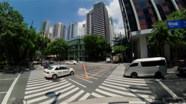 Манила, столица Филиппин с небоскребами. — стоковое видео