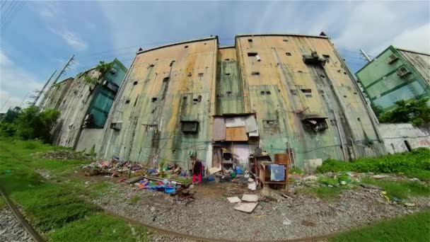 Uma favela em Manila. Filipinas. — Vídeo de Stock