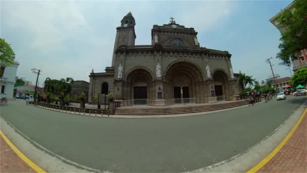 Manilská katedrála, Intramuros, Manila, Filipíny — Stock video