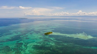 Denizde tropik bir ada. Panglao, Bohol, Filipinler.