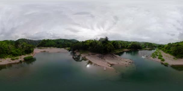 Rive na selva, Filipinas, Luzon. VR 360 — Vídeo de Stock